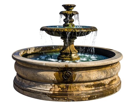 Stone fountain Isolated.