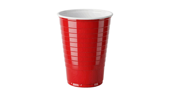 Vector illustration of red plastic party cup on a transparent background
