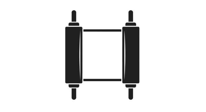 Black and white vector illustration of a Torah scroll icon.