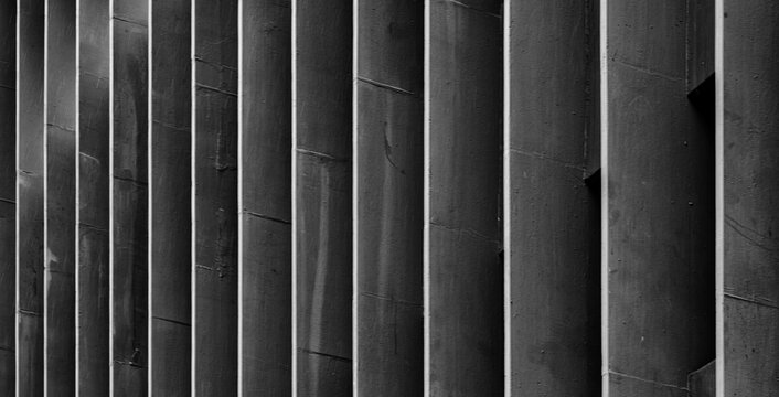 Abstract Metal Facade in Black and White.