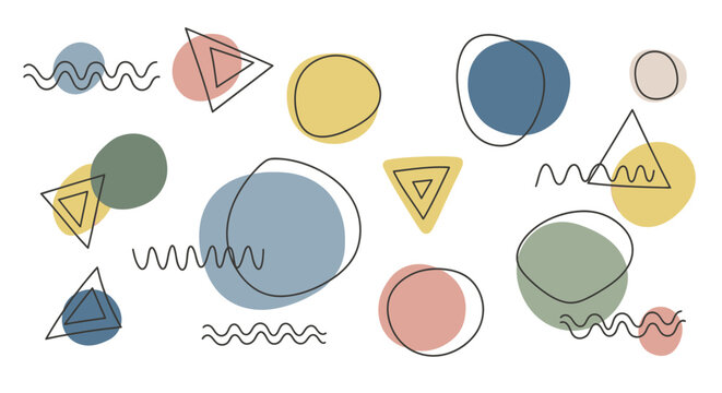 Abstract pattern with geometric shapes in pastel colors
