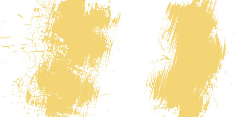 Abstract Paint Strokes: Two dynamic yellow paint strokes, textured and expressive, create a striking abstract composition on a clean white background, suggesting artistic freedom and creative energy. © Nur