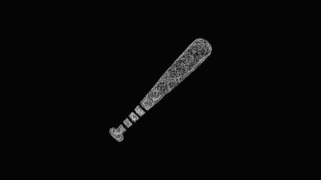 Sketch baseball bat icon animation - smooth progressive reveal