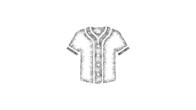 Sketch baseball jersey icon animation - smooth progressive reveal