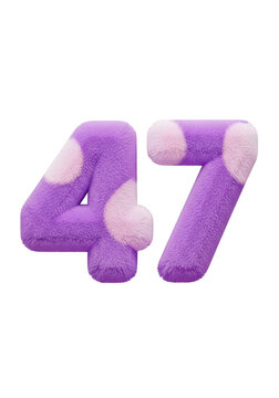 Purple foam number forty one for birthday or celebration decoration