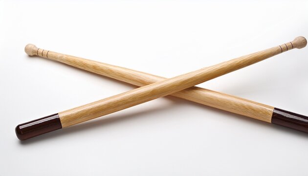 two drumsticks on white background