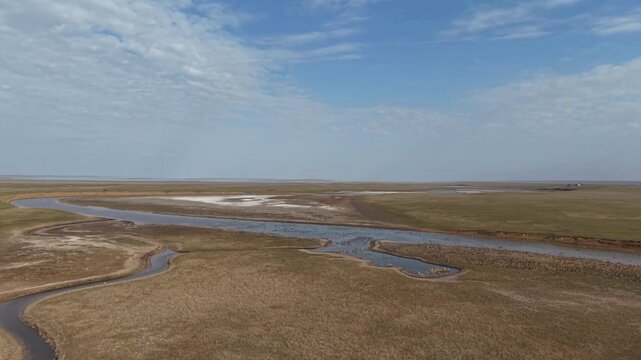 Russia, Kalmykia. Nature reserve, Lake Manych Gudilo.