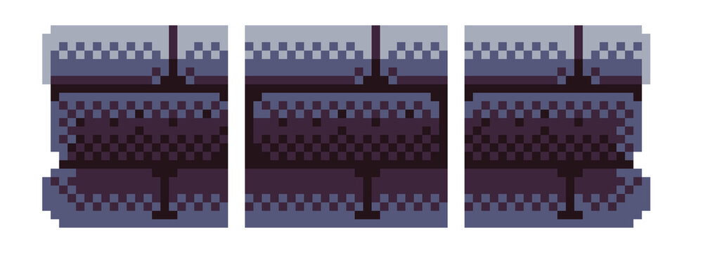 Pixel art dark stone dungeon tileset for 2D platformer games. Retro 8-bit castle brick sprite sheet.