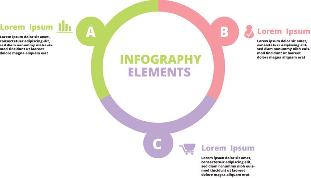 Venn diagram circles chart infographic