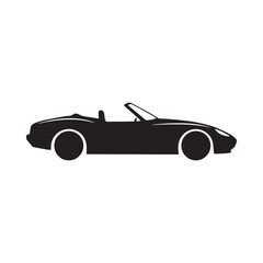 Obraz premium Convertible car silhouette on a white background simple vector graphic