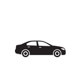 Fototapeta premium Sedan Car Silhouette On White Background Minimalist Automotive Design