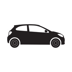 Fototapeta premium Compact car silhouette against a white background simple monochrome design