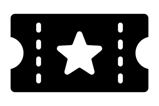 Dark Grey Cinema Admission Ticket Stub Template with Star Center isolated on transparent background ticket coupon voucher cinema pass