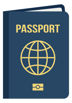 Passport flat illustration. Biometric passport document icon
