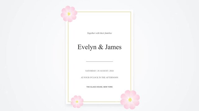 Elegant Wedding Invitation Design with Floral Accents.