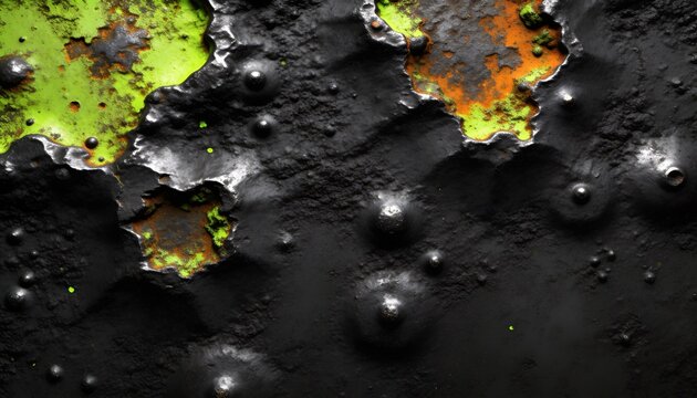 Abstract minimalist avant garde background with dark metallic texture and moody iridescent sheen