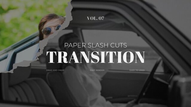 Paper Slash Cuts Transition / Horizontal / Part 07