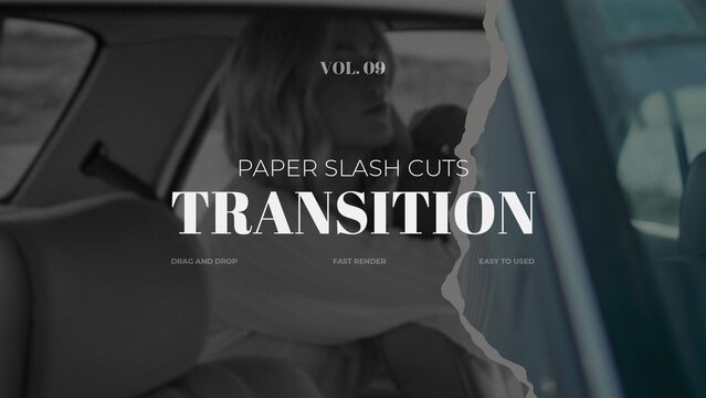 Paper Slash Cuts Transition / Horizontal / Part 09