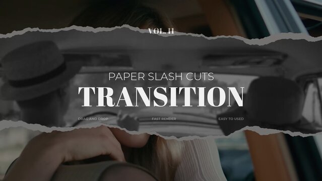 Paper Slash Cuts Transition / Horizontal / Part 11