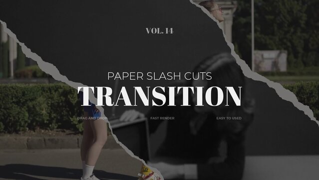 Paper Slash Cuts Transition / Horizontal / Part 14