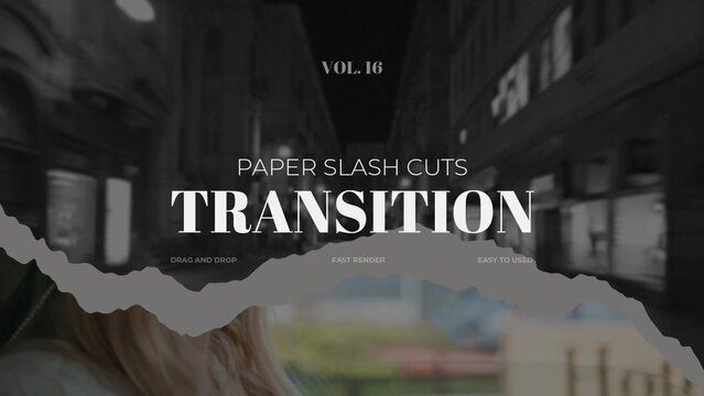 Paper Slash Cuts Transition / Horizontal / Part 16