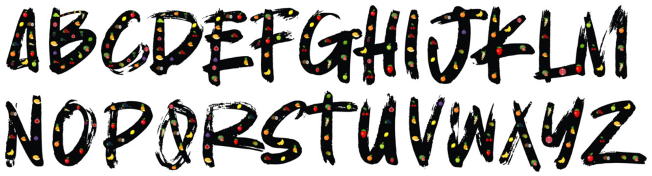 Alphabet antique original typescript font vector illustration.