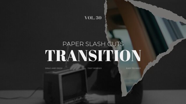 Paper Slash Cuts Transition / Horizontal / Part 30