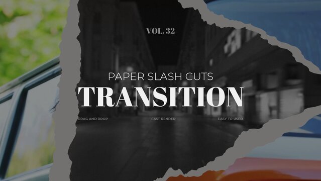 Paper Slash Cuts Transition / Horizontal / Part 32