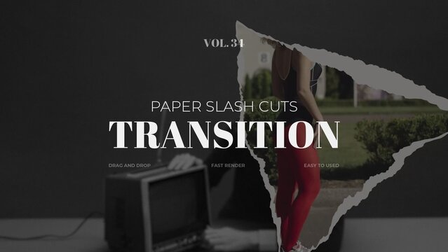 Paper Slash Cuts Transition / Horizontal / Part 34