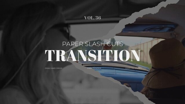 Paper Slash Cuts Transition / Horizontal / Part 36