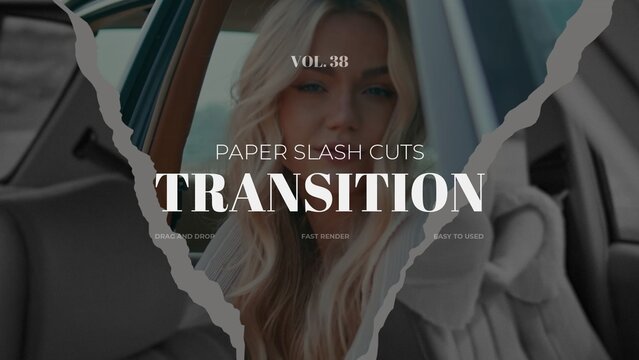 Paper Slash Cuts Transition / Horizontal / Part 38