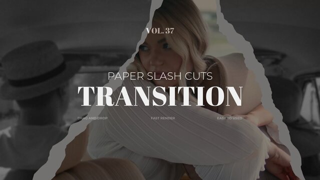Paper Slash Cuts Transition / Horizontal / Part 37