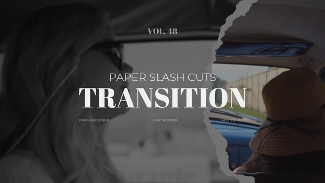 Paper Slash Cuts Transition / Horizontal / Part 48