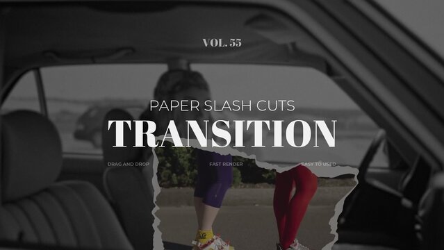Paper Slash Cuts Transition / Horizontal / Part 55