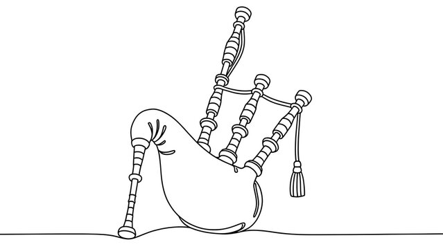 Bagpipe illustration on white background.
