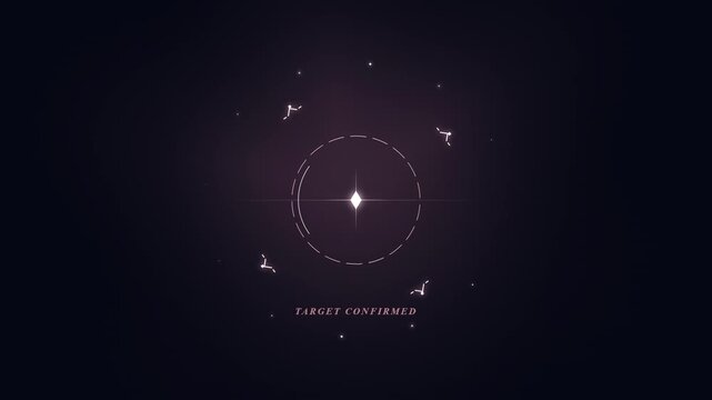 Futuristic HUD Targeting System Interface with Target Confirmed Text