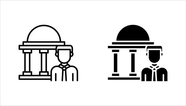 Federal agency icon set, vector illustration on white background