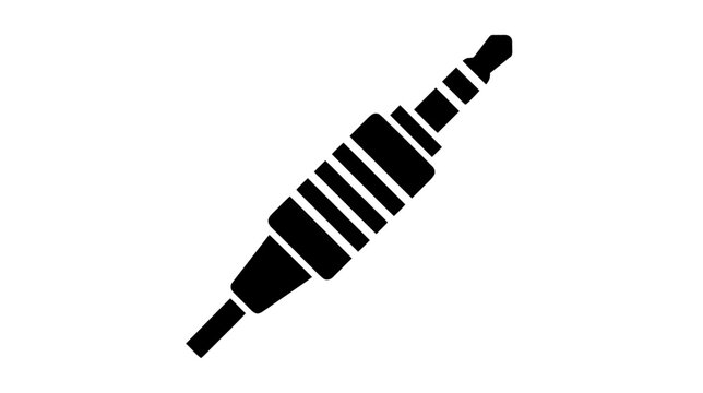 Vector illustration of vector icon of a 35mm audio jack connector on a transparent background