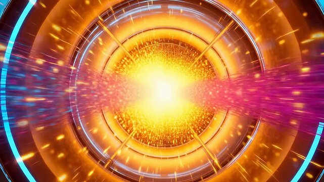 Particle Accelerator Collision - High-Energy Physics Simulation