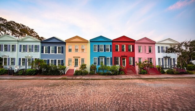 colorful row of historic homes in charleston sc rainbow row charleston south carolina historic colorful architecture