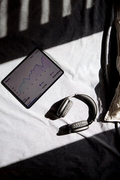 Tablet  and Headphones 