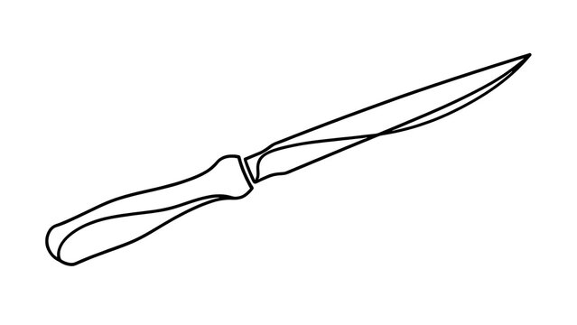Chef knife illustration on white background.