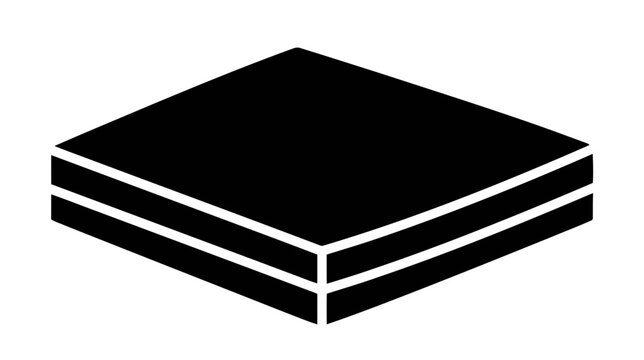 Vector illustration of isometric icon of a layered square platform or stack of two flat plates on a transparent background