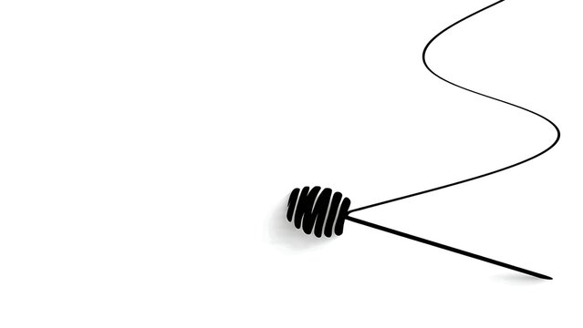 Coiled spring with wire on white background.