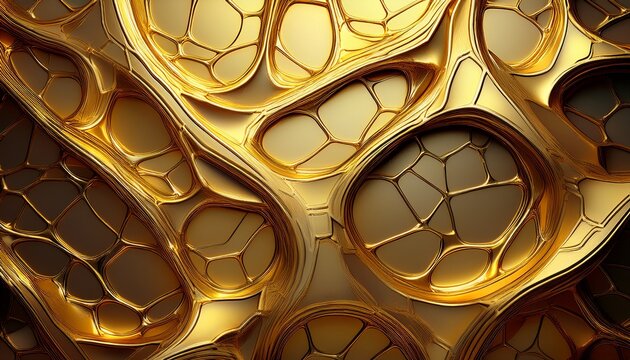 golden voronoi texture 3d abstract background