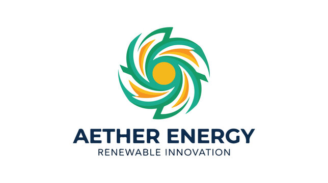 Aether Energy renewable innovation logo design.