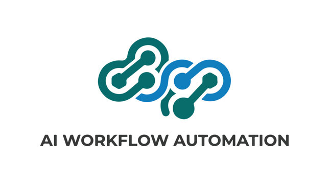 AI workflow automation abstract digital network logo design.