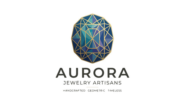 Aurora Jewelry Artisans logo featuring a geometric blue gemstone icon.