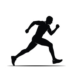 Obraz premium Running man silhouette against a white background dynamic human form