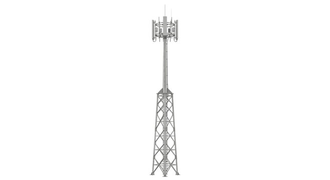 Modern cellular tower with antennas for wireless communication and network expansion